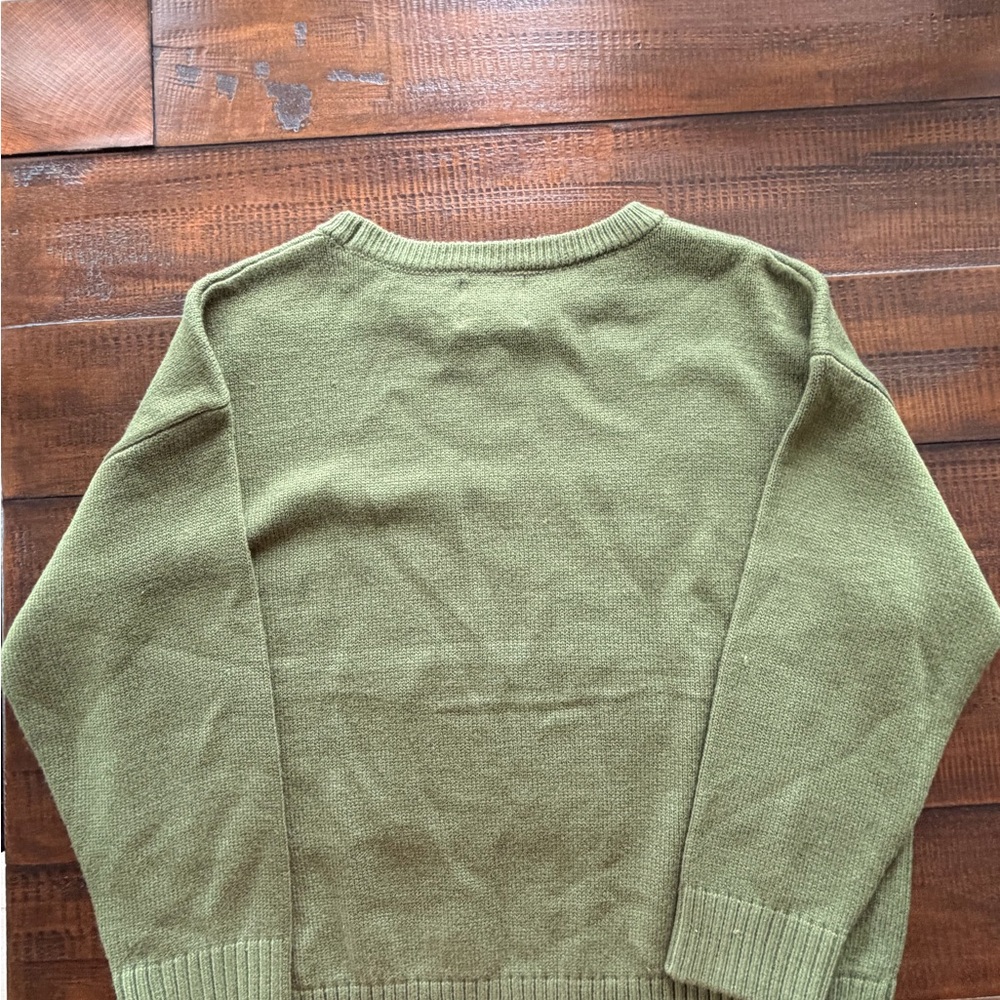 Panache Green Sweater with Orange and Black Fox Detail - Picture 6 of 6